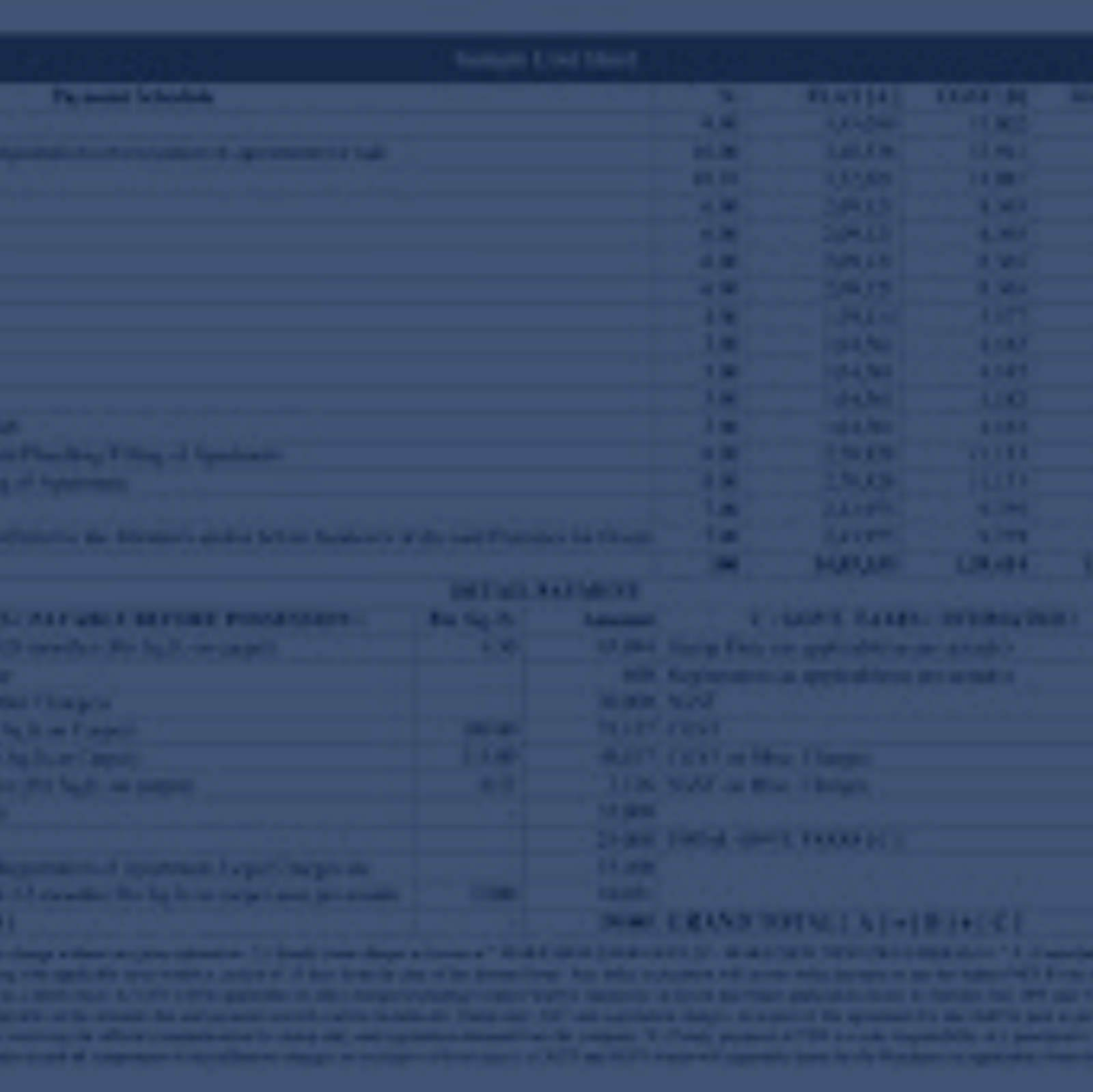 Cost sheet